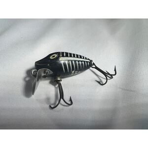 Vintage Heddon Midget Digit Black Shore Minnow Bait Bass Panfish Fishing Lure